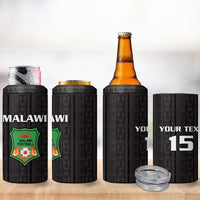 Custom Malawi Football 4 in 1 Can Cooler Tumbler Come On Flames - Black - Wonder Print Shop