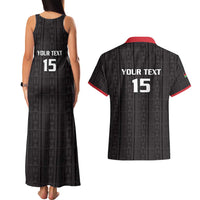 Custom Malawi Football Couples Matching Tank Maxi Dress and Hawaiian Shirt Come On Flames - Black - Wonder Print Shop