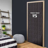 Custom Malawi Football Door Cover Come On Flames - Black - Wonder Print Shop