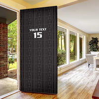 Custom Malawi Football Door Cover Come On Flames - Black - Wonder Print Shop