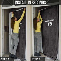 Custom Malawi Football Door Cover Come On Flames - Black - Wonder Print Shop