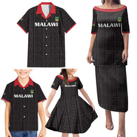 Custom Malawi Football Family Matching Puletasi and Hawaiian Shirt Come On Flames - Black - Wonder Print Shop