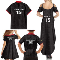 Custom Malawi Football Family Matching Summer Maxi Dress and Hawaiian Shirt Come On Flames - Black - Wonder Print Shop