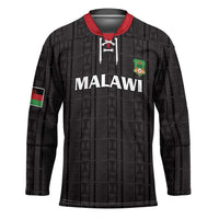 Custom Malawi Football Hockey Jersey Come On Flames - Black - Wonder Print Shop