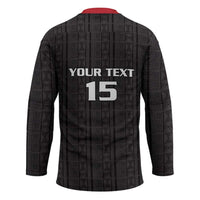 Custom Malawi Football Hockey Jersey Come On Flames - Black - Wonder Print Shop