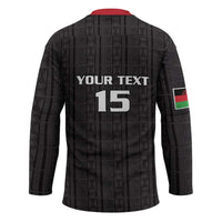 Custom Malawi Football Hockey Jersey Come On Flames - Black - Wonder Print Shop