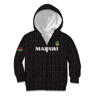 Custom Malawi Football Kid Hoodie Come On Flames - Black - Wonder Print Shop