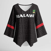 Custom Malawi Football Kimono Sleeve Blouse Come On Flames - Black - Wonder Print Shop