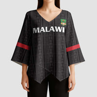 Custom Malawi Football Kimono Sleeve Blouse Come On Flames - Black - Wonder Print Shop