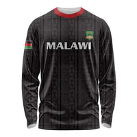 Custom Malawi Football Long Sleeve Shirt Come On Flames - Black - Wonder Print Shop