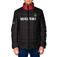 Custom Malawi Football Padded Jacket Come On Flames - Black - Wonder Print Shop