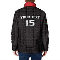 Custom Malawi Football Padded Jacket Come On Flames - Black - Wonder Print Shop