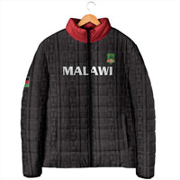 Custom Malawi Football Padded Jacket Come On Flames - Black - Wonder Print Shop