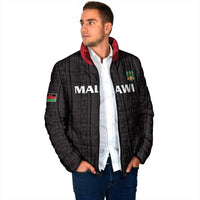 Custom Malawi Football Padded Jacket Come On Flames - Black - Wonder Print Shop