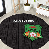 Malawi Football Round Carpet Come On Flames - Black - Wonder Print Shop
