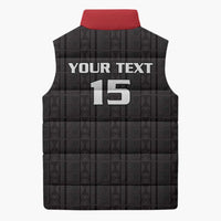 Custom Malawi Football Sleeveless Puffer Jacket Come On Flames - Black - Wonder Print Shop