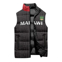 Custom Malawi Football Sleeveless Puffer Jacket Come On Flames - Black - Wonder Print Shop