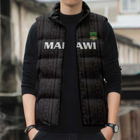 Custom Malawi Football Sleeveless Puffer Jacket Come On Flames - Black - Wonder Print Shop