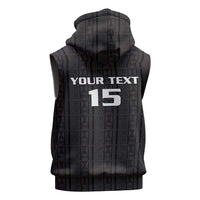 Custom Malawi Football Sleeveless Zip Hoodie Come On Flames - Black - Wonder Print Shop