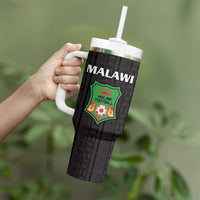 Custom Malawi Football Tumbler With Handle Come On Flames - Black - Wonder Print Shop