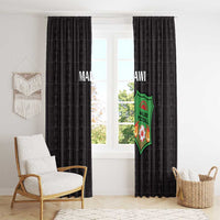 Malawi Football Window Curtain Come On Flames - Black - Wonder Print Shop
