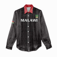 Custom Malawi Football Women Casual Shirt Come On Flames - Black - Wonder Print Shop