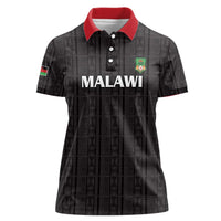 Custom Malawi Football Women Polo Shirt Come On Flames - Black - Wonder Print Shop