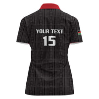 Custom Malawi Football Women Polo Shirt Come On Flames - Black - Wonder Print Shop