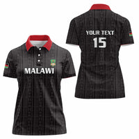 Custom Malawi Football Women Polo Shirt Come On Flames - Black - Wonder Print Shop