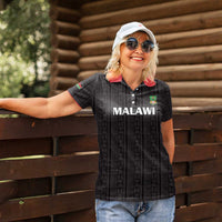 Custom Malawi Football Women Polo Shirt Come On Flames - Black - Wonder Print Shop