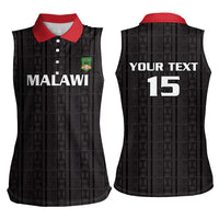 Custom Malawi Football Women Sleeveless Polo Shirt Come On Flames - Black - Wonder Print Shop