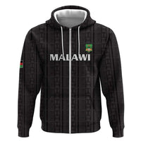 Custom Malawi Football Zip Hoodie Come On Flames - Black - Wonder Print Shop