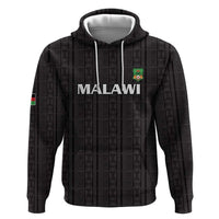 Custom Malawi Football Zip Hoodie Come On Flames - Black - Wonder Print Shop