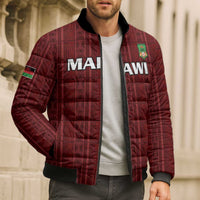 Custom Malawi Football Bomber Puffer Jacket Come On Flames - Red - Wonder Print Shop