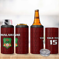 Custom Malawi Football 4 in 1 Can Cooler Tumbler Come On Flames - Red - Wonder Print Shop