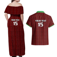 Custom Malawi Football Couples Matching Off Shoulder Maxi Dress and Hawaiian Shirt Come On Flames - Red - Wonder Print Shop