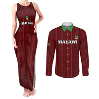 Custom Malawi Football Couples Matching Tank Maxi Dress and Long Sleeve Button Shirt Come On Flames - Red - Wonder Print Shop