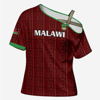 Custom Malawi Football Cross Shoulder Shirt Come On Flames - Red - Wonder Print Shop