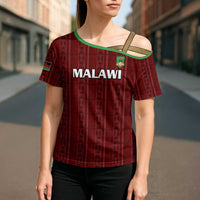 Custom Malawi Football Cross Shoulder Shirt Come On Flames - Red - Wonder Print Shop
