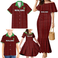 Custom Malawi Football Family Matching Mermaid Dress and Hawaiian Shirt Come On Flames - Red - Wonder Print Shop