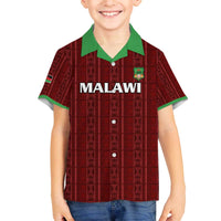 Custom Malawi Football Family Matching Off The Shoulder Long Sleeve Dress and Hawaiian Shirt Come On Flames - Red - Wonder Print Shop