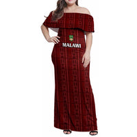 Custom Malawi Football Family Matching Off Shoulder Maxi Dress and Hawaiian Shirt Come On Flames - Red - Wonder Print Shop