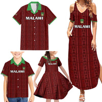 Custom Malawi Football Family Matching Summer Maxi Dress and Hawaiian Shirt Come On Flames - Red - Wonder Print Shop