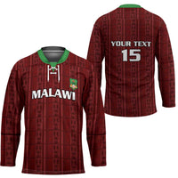 Custom Malawi Football Hockey Jersey Come On Flames - Red - Wonder Print Shop