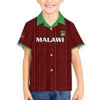 Custom Malawi Football Kid Hawaiian Shirt Come On Flames - Red - Wonder Print Shop