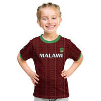 Custom Malawi Football Kid T Shirt Come On Flames - Red - Wonder Print Shop