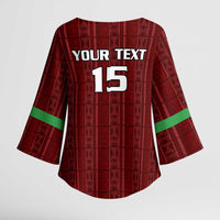 Custom Malawi Football Kimono Sleeve Blouse Come On Flames - Red - Wonder Print Shop