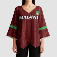 Custom Malawi Football Kimono Sleeve Blouse Come On Flames - Red - Wonder Print Shop