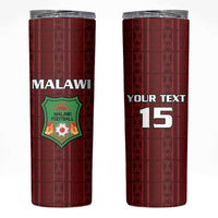 Custom Malawi Football Skinny Tumbler Come On Flames - Red - Wonder Print Shop