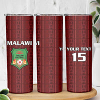 Custom Malawi Football Skinny Tumbler Come On Flames - Red - Wonder Print Shop